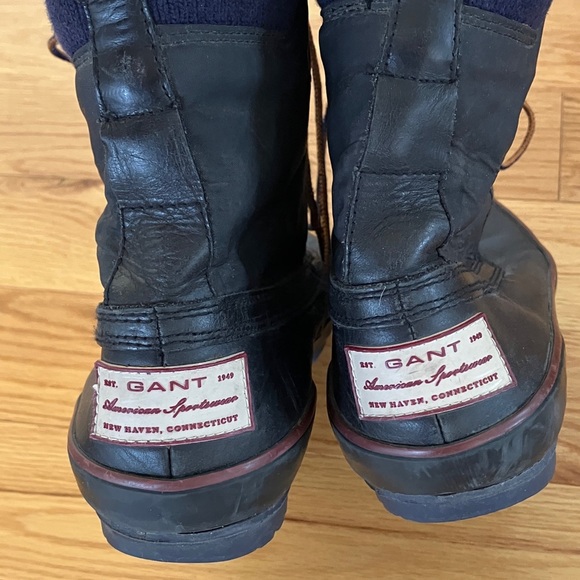 Gant Black Navy Blue Leather Boots - Picture 3 of 8